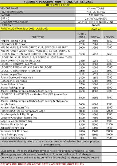 Local Transport Rates